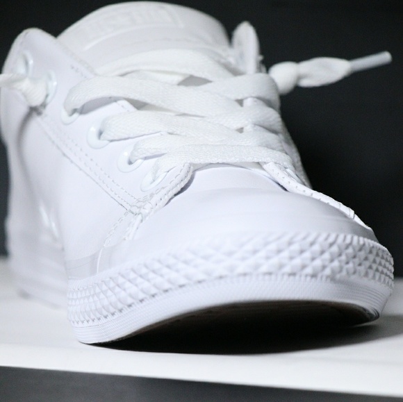 junior converse white leather